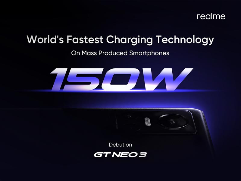 realme GT Neo3 Akan Menjadi Smartphone Pertama dengan Pengisian Daya 150W Tercepat di Dunia.  Mampu Mengisi Daya hingga 50% dalam 5 Menit