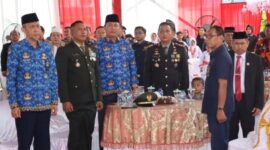 Wakil Bupati Tanjung Jabung Barat H. Hairan, SH saat menghadiri syukuran Hari Bhayangkara ke-77 di Mapolres Tanjung Jabung Barat, Sabtu (1/7/23). FOTO : Humas Res Tjb