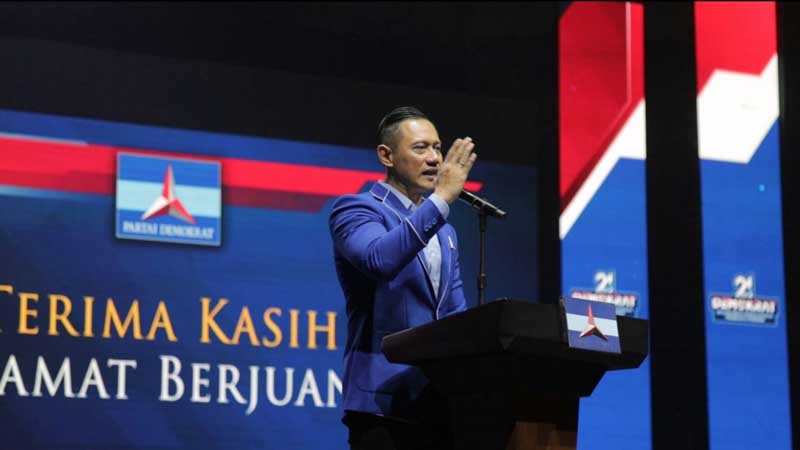 AHY menyampaikan Pidato Kebangsaan sebagai rangkaian rapat pimpinan nasional (rapimnas) di Jakarta Convention Center (JCC) Senayan, Jakarta, Jum'at (16/9/22). FOTO : Ist