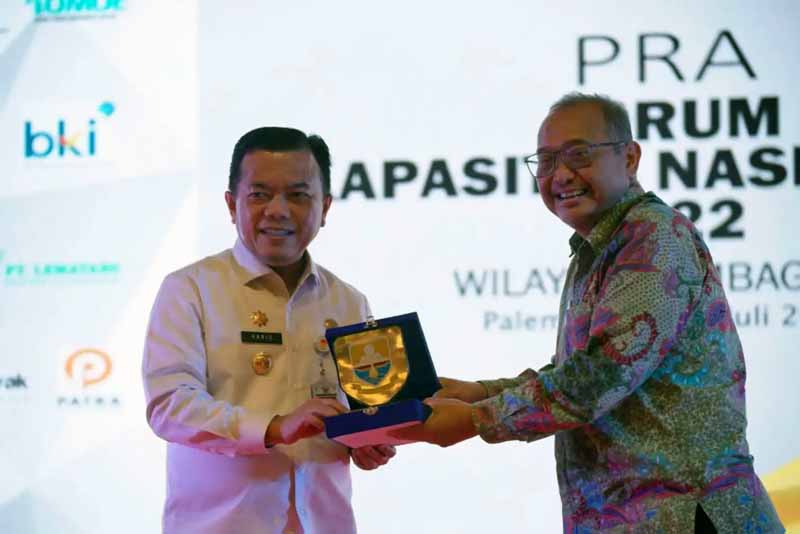 Gubernur Jambi Al Haris pada Pra Forum Kapasitas Nasional 2022 Wilayah Sumbagsel di Hotel Novotel Palembang, Sumatera Selatan, Rabu (06/7/22). FOTO : Diskominfo