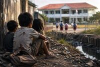 Megahnya gedung tidak selalu mencerminkan kesejahteraan penghuninya. Di balik tembok sekolah yang rapi, masih ada anak-anak yang tertinggal di tepian, menatap masa depan yang terasa begitu jauh dari jangkauan. (FOTO : Dok. Istimewa/Lintastungkal)