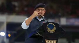Bacapres Koalisi Perubahan untuk Persatuan (KPP) Anies Baswedan Saat Pidato di Acara Apel Siaga Perubahan di Gelora Bung Karno, Senayan, Jakarta, Minggu (16/7/23). FOTO : Ist/Net