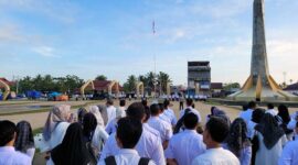 Hari Kerja Pertama Pasca Libur Idul Fitri, Pemkab Tanjab Barat Gelar Apel Besar, Rabu (26/4/23). FOTO : LIntasTungkal/Ngah