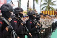 Personel TNI-Polri Gabungan Pemda Disiapkan dalam Operasi Ketupat POlres Tanjab Barat. FOTO : HMs