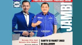 AHY Pimpin Langsung Pelantikan Pengurus DPD Partai Demokrat Jambi. GRAFIS : Demokrat