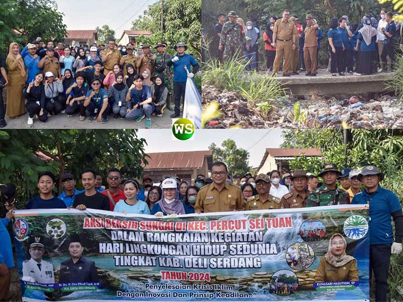 Kepala Dinas Kesehatan Kabupaten Deliserdang, dr. H. Asri Ludin Tambunan Saat Hadiri Kegiatan Aksi Bersih Sungai Asri Ludin Tambunan. FOTO : RZ/LT