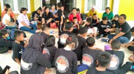 Para Atlet Perguruan Dojo Shokaido Morang Wakil Kabupaten Tanjung Jabung Barat di Kejurda Shokaido se-Provinsi Jambi. FOTO : Ist