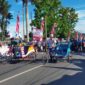 Lomba Balap Becak Rangkaian giat HUT Kemerdekaan RI ke-77 dan Hari jadi Tanjung Jabung Barat ke-57 Tahun 2022, Senin (15/8/22). FOTO : LT