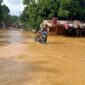Genangan Banjir di Desa Tanjung Paku Kecamatan Merlung, Minggu (26//12/21)