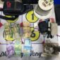 Barang Bukti Lapak dan Permainan Judi Dadu Goncang di Amankan Polsek Sungai Gealam. FOTO : Ist