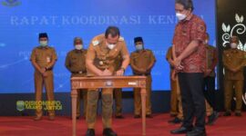 Wakil Bupati Muaro Jambi Hadiri Rapat Koordinasi Kenduri Swarna Bumi Peradaban Sungai Batang. FOTO ; Diskominfo