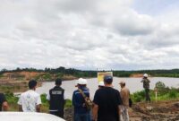 Ditreskrimsus Polda Jambi Turun ke Lokasi Bekas Tambang Batu Bara di Koto Boyo Bersama Tim ESDM dan Dinas Lingkungan Hidup. FOTO : HMS