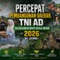 Danrem 042/Gapu, Brigjen TNI Nyamin, menyematkan pita tanda peserta kepada perwakilan prajurit saat memimpin Upacara Pembukaan Karya Bakti Skala Besar TNI AD TA 2026 di Lapangan Gunung Kembang, Kabupaten Sarolangun, Jambi, Jumat (29/5/2026). (Foto: Dokumentasi Penrem 042/Gapu)