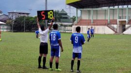 FOTO : Saat Pertandingan Dandim 0419 Cup HUT TNI Tahun 2022. 