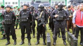 Brimob Polda Jambi Terjunkan 182 Personel Pengamanan Kunjungan Wapres. FOTO : Hms