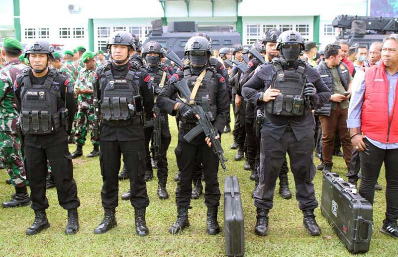 Brimob Polda Jambi Terjunkan 182 Personel Pengamanan Kunjungan Wapres. FOTO : Hms