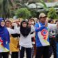 Bupati Tanjabbar Anwar Sadat dan Istri Ketika Ikuti Senam Sehat Bersama Meriahkan HAORNAS Ke-39 Tahun 2022. FOTO : Humas