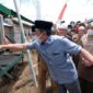 Bupati Tanjab Barat, H. Anwar Sadat Saat Menyalakan KWH Penerangan Jalan Tanda Diresmikan Penggunaan Perdana Aliran Listrik 19 Desa 3 Kecamatan di Kecamatan Seberang Kota. FOTO : Prokopim Tjb