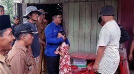 Bupati H Anwar Sadat didampingi Sekda, Asisten II, Kepala OPD terkait Camat serta perangkat Kelurahan senyerang saat peninjauan lokasi bencana longsor, Selasa (1/11/22). FOTO : Is