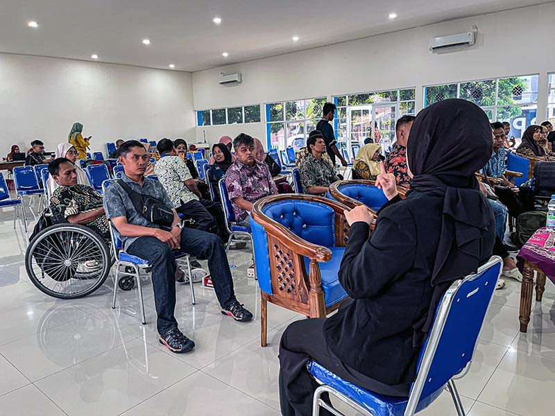 Suasana antusiasme peserta saat mengikuti pembukaan Kegiatan Layanan Kewirausahaan 2026 yang diselenggarakan oleh Kementerian Ketenagakerjaan (Kemnaker) di Bantul, Yogyakarta, Jumat (17/4/2026). (FOTO : Diro Humas Kemenaker)
