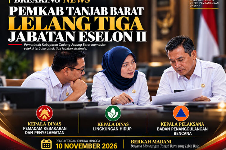 Pemkab Tanjab Barat Lelang Tiga Jabatan Eselon II, Pendaftaran Dibuka Hingga 10 November