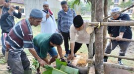 Pemotongan Hewan Kurban di Sat Brimob Polda Jambi. FOTO : Ist
