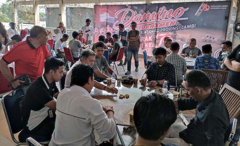 Semarakan HUT ke-79 RI, Setwan DPRD Provinsi Jambi Gelar Turnamen Domino. HMS