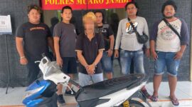 Satgas Ops Res III Jaran Siginjai 2022 Polres Muaro Jambi Ringkus Pelaku Curanmor. FOTO : Humas PMJ