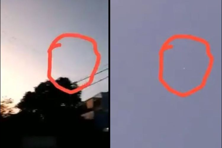 GAMBAR : Screenshort Cahaya yang terlihat pada pagi hari dalam video yang viral.