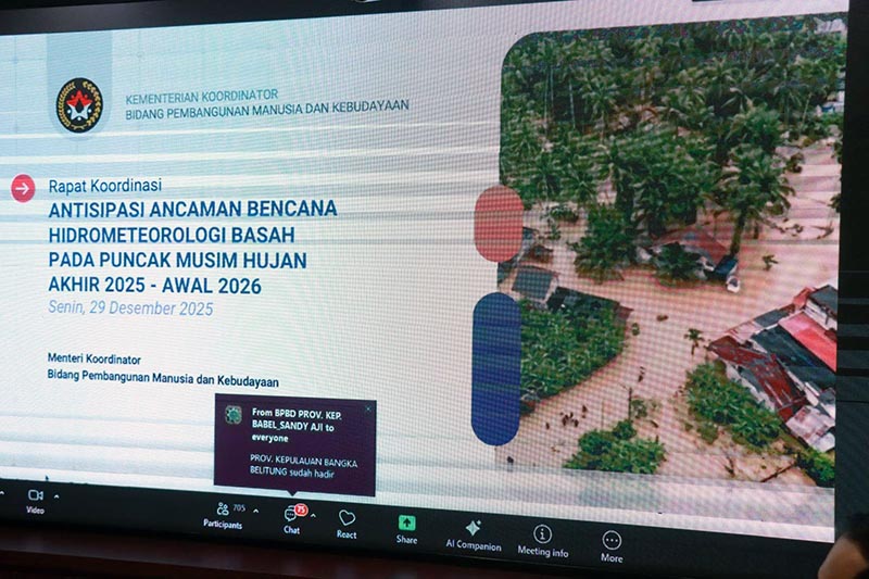 Cuaca Ekstrem Mengintai, Pemerintah Pusat–Daerah Diminta Siaga Hadapi Ancaman Bencana. FOTO : Dokpim Tjb