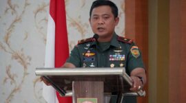 Danrem 042/Gapu Brigjen TNI Supriono. S.IP, M.M Saat Sambutan. FOTO : Penrem