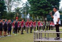 Danrem 042/Gapu Brigjen TNI Supriono Saat Pemgarahan Apel Olahraga di lapangan upacara Makorem, Jumat (12/8/22) pagi. FOTO : Penrem.