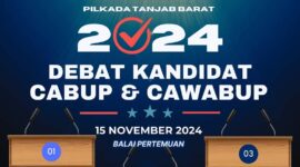 Ikustrasi Debat Terbuka Paslon Bupati dan Wakil Bupati Tanjab Barat Pilkada 2024. GRAFIS : Lintastungkal