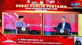 Debat Kandidat : Pertanyaan Haris, Dijawab Romi dengan Bukti Prestasi, Minggu (27/10/24). FOTO : Tangkaan Layar