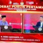 Debat Kandidat : Pertanyaan Haris, Dijawab Romi dengan Bukti Prestasi, Minggu (27/10/24). FOTO : Tangkaan Layar