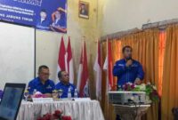 Ketua DPD Partai Demokrat Provinsi Jambi H. Mashuri, SP, ME berikan motivasi kepada Bacaleg di Kabupaten Tanjung Jabung Timur. FOTO : Ist