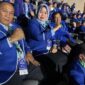 Sektetaris DPC PD Kabupaten Muaro Jambi Siti Maimunah saat menghadiri Rapimnas Partai Demokrat di JCC Senayan di Jakarta, Kamis (15/09/22). FOTO : Ist.