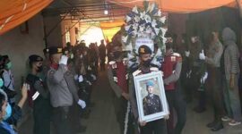 Prosesi Pemakaman Jenazah Brigadir J Secara Militer di TPU di Desa Suka Makmur, Kecamatan Sungai Bahar, Rabu (27/7/22). FOTO : Ist