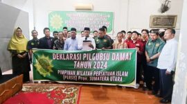 PW Persatuan Islam Sumut Gelar Deklarasi Dukung Pilgubsu Damai 2024. (FOTO : Rizky)