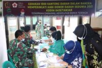 FOTO : Kodim 0419/Tanjab Adakan Gerakan Donor 1000 Kantung Darah Hari Donor Darah se Dunia 2021, Kamis (16/06/21).