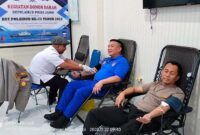 Dit Pol Airud Polda Jambi Gelar Bakti Kesehatan Donor Darah Sambut HUT ke 73. FOTO : Dhea