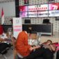 Kegiatan Donor Darah Polres Merangin bekerja sama dengan PMI Kabupaten Merangin di Ruang Wirasatya Polres Merangin, Jum’at (09/6/23). FOTO : HUMAS
