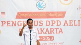 Romi Gustian, Dikukuhkan Sebagai Ketua DPD AELI DKI Jakarta Periode 2023-2026 di Old Sanghai Sedayu City, Kelapa Gading, Jakarta, Rabu (04/10/23). FOTO : Megy