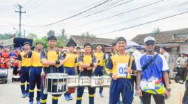 Tim Drum Band Tanjung Jabung Barat saat mengikuti Porprov Jambi 2023. FOTO : Ist