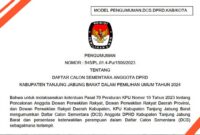 Pengumuman Nomor : 545/PL.01.4-Pu/1506/tentang Daftar Calon Sementara Anggota DPRD Kabupaten Tanjung Jabung Barat dalam Pemilihan Umum Tahun 2024. TANFKAPAN LAYAR