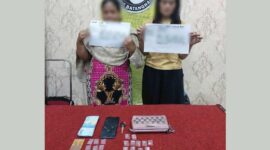 Dua Wanita YM dan EN Diamakna di Mapolres Batanghari dengan BB 16 Paket Diduga Sabu. FOTO : Hms


