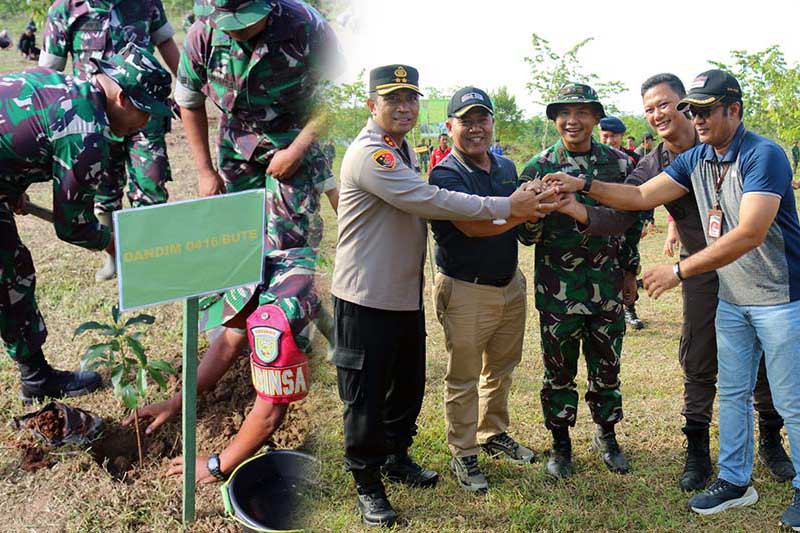 Kodim 0416 Bute Bersama Forkopimda Lakukan Penanaman Pohon Untuk Masyarakat. FOTO : Ist