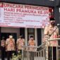 FOTO - Danrem 042/Gapu Brigjend TNI M. Zulkilfi Mimpin Upacara Hari Pramuka Ke 59 tahun 2020 di Lapangan Kwartir Daerah Gerakan Pramuka Jambi, Jumat (14/08/20).