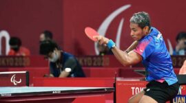 David Jacobs menyumbang medali perunggu dari cabang tenis meja Paralimpiade Tokyo 2020. (Dok. Kemenpora/cnni)