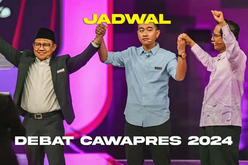 Daro sebelah Kiri : Cawapres 01 Muhaimin Iskandar, Cawapres 02 Gibran Rakabuming Raka, dan Cawapres 03 Mahfud Md. FOTO : Ist/Net